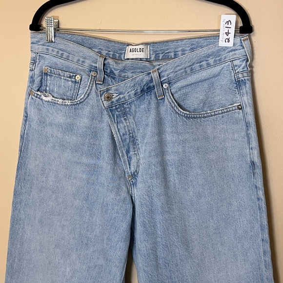 Agolde Criss Cross Relaxed Fit Jeans - Women's Size 31 - Blue - Picture 2 of 12